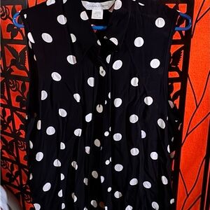 Casual Corner Black Polka Dot Button-Up Shirt